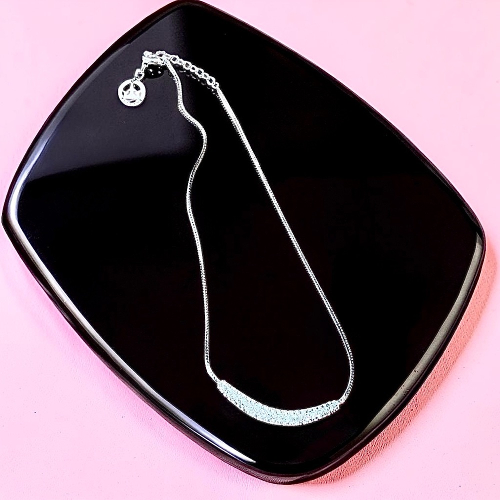 Crown Trifari Rhinestone Necklace | Silver Tone Designer Jewelry